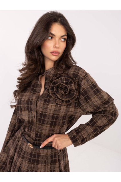 Dámske Košeľa farba Hnedá kód IT-KS-21562.01 (Farba Hnedá, Veľkosť ONE SIZE)