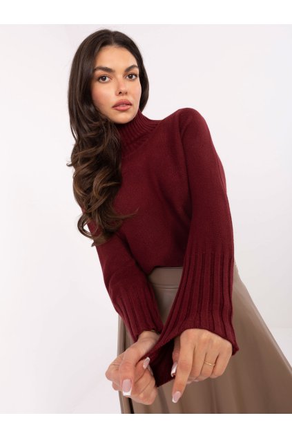 Dámsky sveter farba Bordová kód IT-SW-8003.18P (Farba Bordová, Veľkosť ONE SIZE)