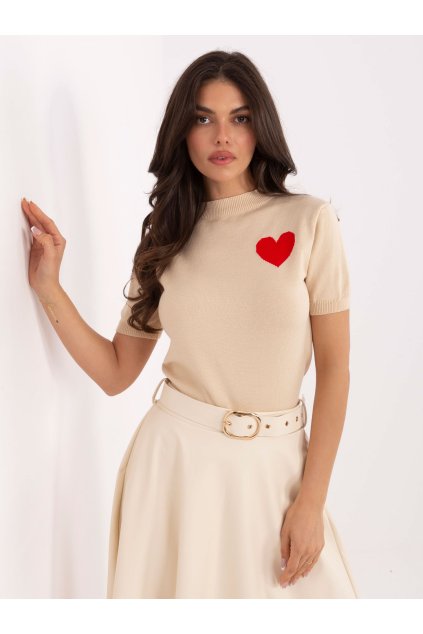 Dámsky sveter farba Béžová kód IT-SW-93007.26 (Farba Béžová, Veľkosť ONE SIZE)
