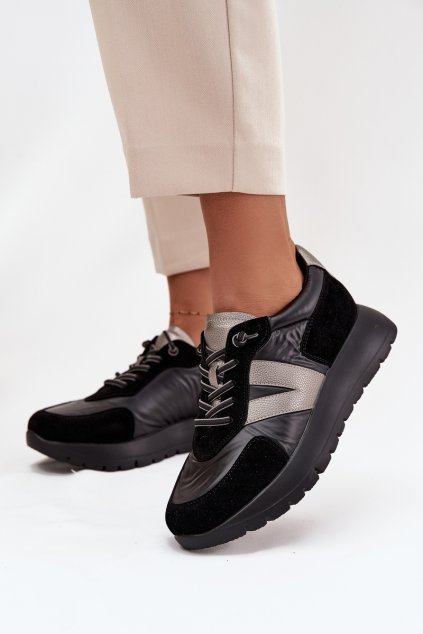 Dámske tenisky na platforme vinceza 58561 čierne / 58561 CZARNY (Veľkosť 36)