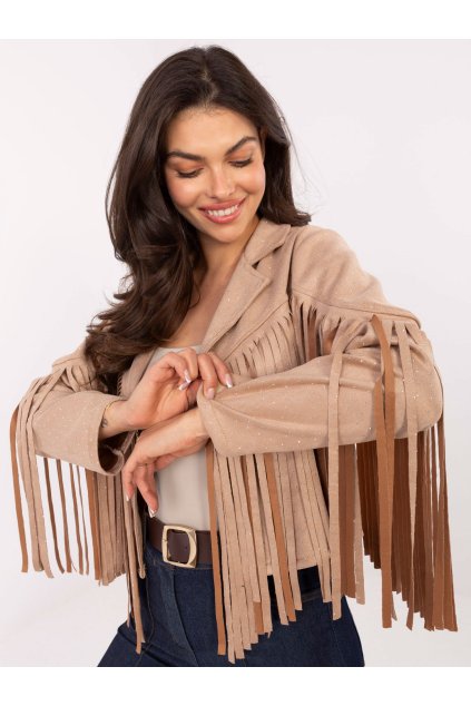 Dámska Bunda farba Béžová kód IT-KR-21698.29P (Farba Béžová, Veľkosť ONE SIZE)