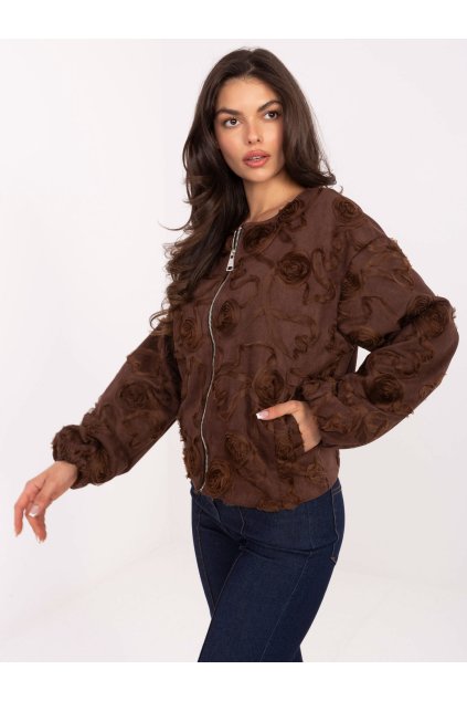 Dámska Bunda farba Hnedá kód IT-KR-5776.66 (Farba Hnedá, Veľkosť ONE SIZE)