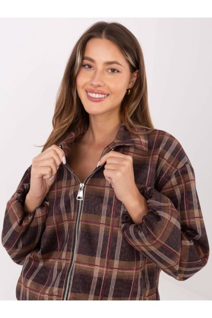 Dámska Bunda farba Čierno-béžová kód IT-KR-5773.23 (Farba Čierno-béžová, Veľkosť ONE SIZE)