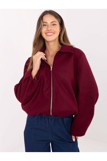 Dámska Bunda farba Bordová kód IT-KR-FL9725.08P (Farba Bordová, Veľkosť ONE SIZE)