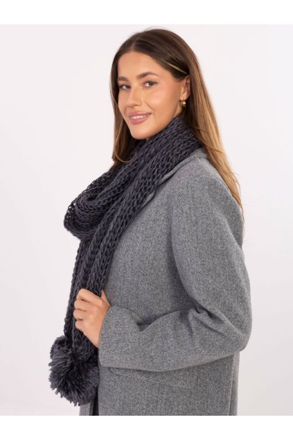 Dámsky šál farba tmavo-sivá Fact - naj AT-SZ-S-2203.87 (Farba Tmavo-sivá, Veľkosť ONE SIZE)