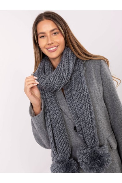 Dámsky šál farba sivá Fact - naj AT-SZ-S-2203.87 (Farba Sivá, Veľkosť ONE SIZE)