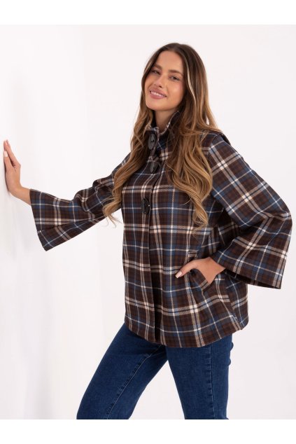 Dámsky kabát farba modrá kód IT-PL-31820-1.26 : na temu obdobie Jeseň / zima (Farba Modrá, Veľkosť ONE SIZE)