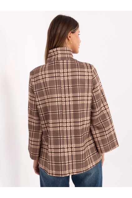 Dámsky kabát farba hnedá kód IT-PL-31820-2.21P : na temu obdobie Jeseň / zima (Farba Hnedá, Veľkosť ONE SIZE)