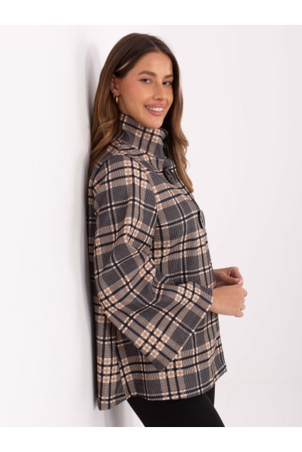 Dámsky kabát farba čierna kód IT-PL-31820-2.21P : na temu obdobie Jeseň / zima (Farba Čierna, Veľkosť ONE SIZE)