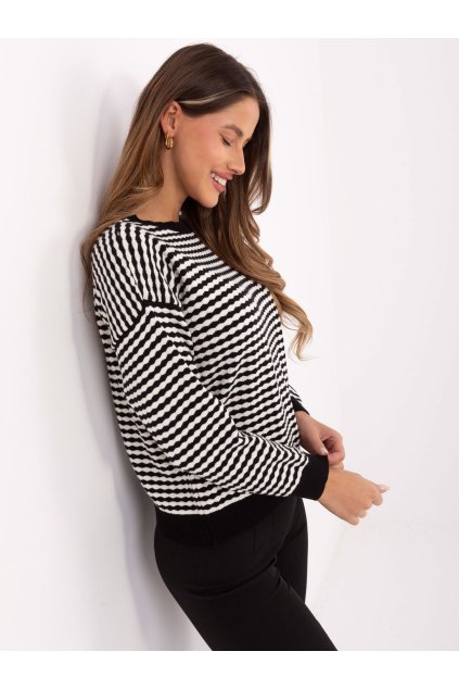 Dámsky sveter farba Čierna kód IT-SW-93190.15 (Farba Čierna, Veľkosť ONE SIZE)