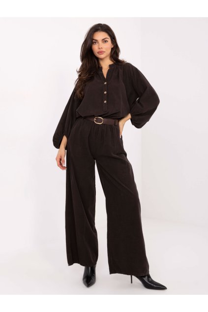 Dámske Košeľa farba Tmavo-hnedá kód IT-KS-233607.63 (Farba Tmavo-hnedá, Veľkosť ONE SIZE)
