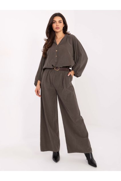 Dámske Košeľa farba Tmavá-khaki kód IT-KS-233607.63 (Farba Tmavá-khaki, Veľkosť ONE SIZE)