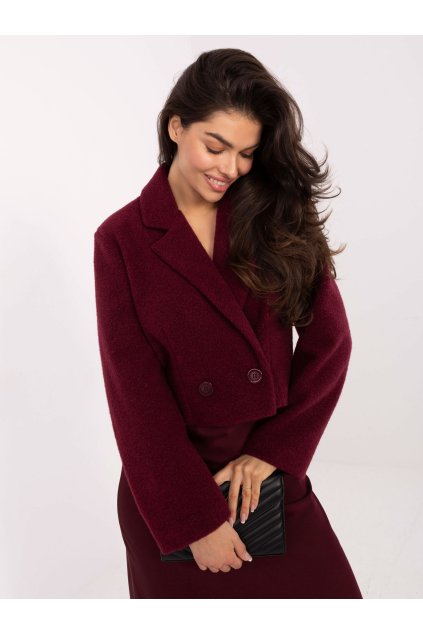 Dámska Bunda farba Bordová kód IT-KR-FL9730.23 (Farba Bordová, Veľkosť L/XL)