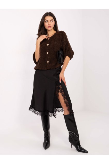 Dámsky sveter farba Tmavo-hnedá kód IT-SW-72987.00 (Farba Tmavo-hnedá, Veľkosť ONE SIZE)