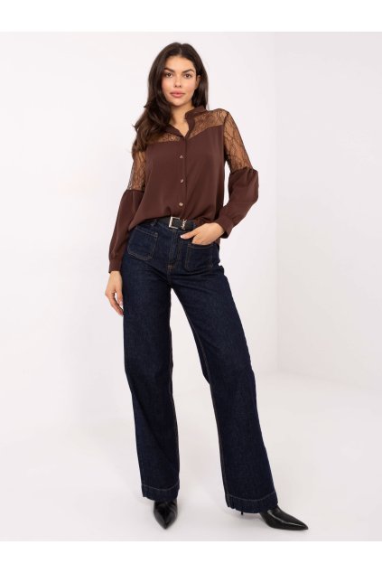 Dámske Košeľa farba Hnedá kód MI-KS-3281.65 (Farba Hnedá, Veľkosť ONE SIZE)