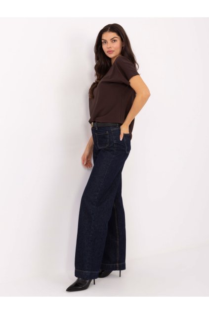 Dámske jednofarebné farba tmavo-hnedá kód RV-TS-4662.04X (Farba Tmavo-hnedá, Veľkosť S)