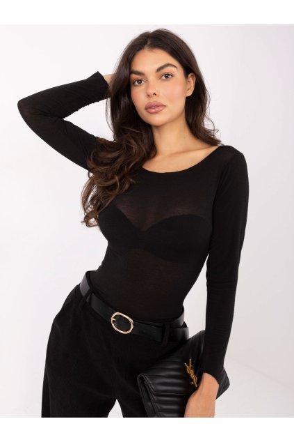 Dámska blúzka s dlhým rukávom čierna IT-BZ-21817.07P (Farba Čierna, Veľkosť ONE SIZE)