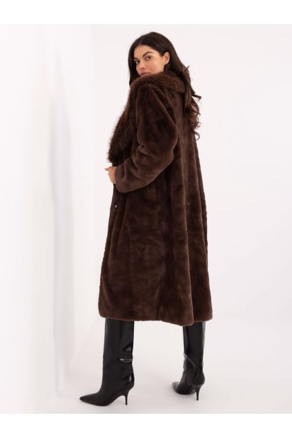 Dámsky kabát farba hnedá kód IF-PL-G230121.98P : na temu obdobie Jeseň / zima (Farba Hnedá, Veľkosť ONE SIZE)