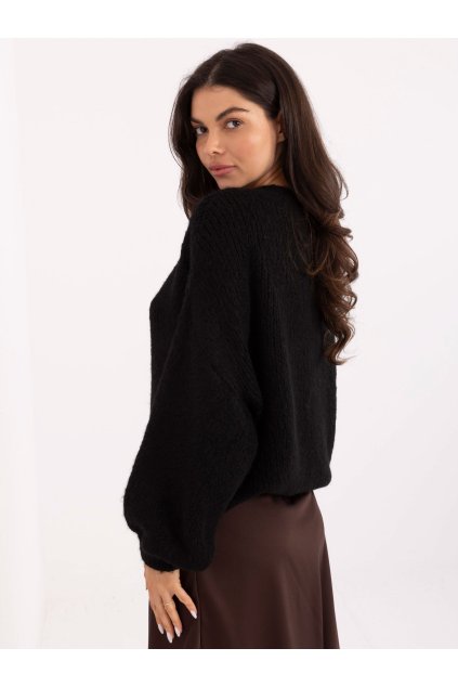 Dámsky sveter farba Čierna kód MI-SW-1610.18 (Farba Čierna, Veľkosť ONE SIZE)