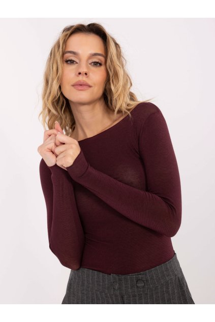 Dámska blúzka s dlhým rukávom bordová IT-BZ-21817.07P (Farba Bordová, Veľkosť ONE SIZE)