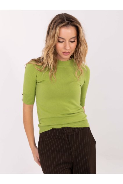 Dámsky sveter farba Olivová kód PM-SW-R2316.29 (Farba Olivová, Veľkosť S/M)
