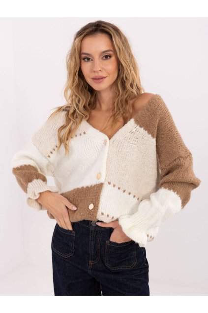Dámsky sveter farba Okrová kód MI-SW-0903.87 (Farba Okrová, Veľkosť ONE SIZE)