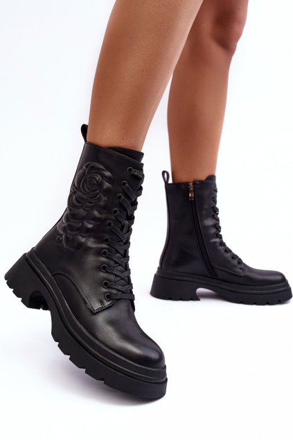 Ocieplané Kožené Workery Botky SBarski MR870-25 Černé (Veľkosť 41)