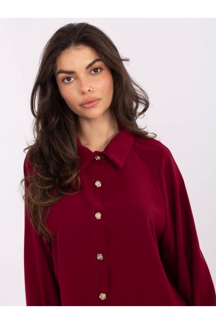 Dámske Košeľa farba Bordová kód IT-KS-29022.25 (Farba Bordová, Veľkosť ONE SIZE)