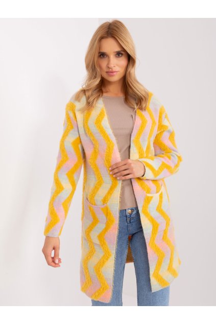 Dámsky sveter farba Žltá kód AT-SW-234701.34 (Farba Žltá, Veľkosť ONE SIZE)