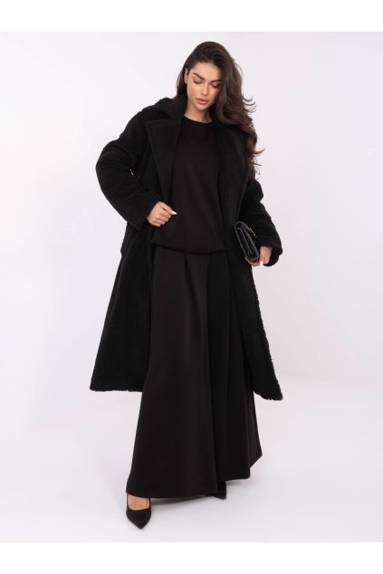 Dámsky kabát farba čierna kód IT-PL-97150.26 : na temu obdobie Jeseň / zima (Farba Čierna, Veľkosť ONE SIZE)