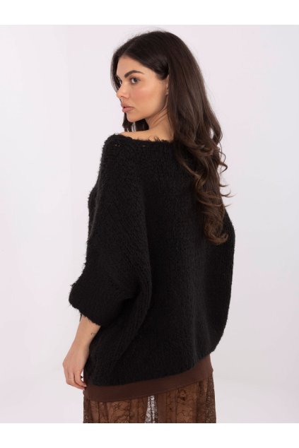 Dámsky sveter farba Čierna kód IT-SW-7703.70 (Farba Čierna, Veľkosť ONE SIZE)