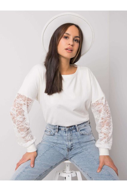 Dámska blúzka s čipkou okrová RV-BZ-7342.03 (Farba Tmavo-béžová, Veľkosť S/M)