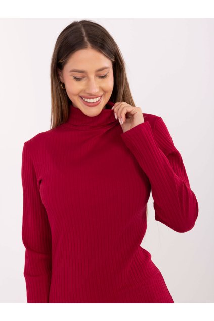 Dámske bordove šaty basic kód produktu RV-SK-A1048.83 (Farba Bordová, Veľkosť S/M)