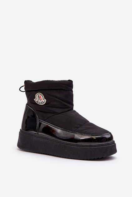 Dámske vytažené snehule na platforme čierne gattea / HY852 BLACK (Veľkosť 39)