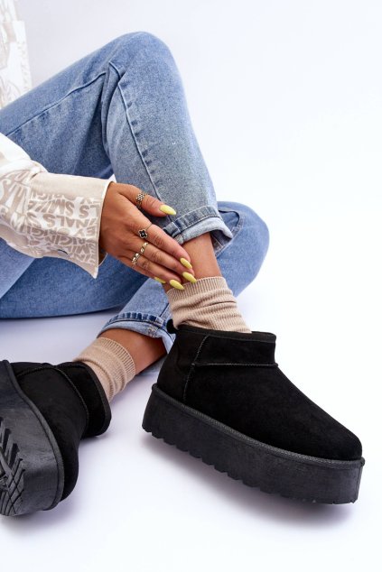 Platforma snežnice z koža čierne corcoran / BY1201/VL241P/2818 BLK (Veľkosť 40)