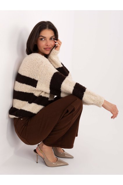 Dámsky sveter farba Béžová kód MI-SW-WK3031.22 (Farba Béžová, Veľkosť ONE SIZE)