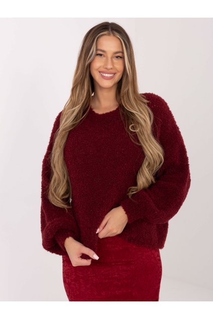 Dámsky sveter farba Bordová kód CH-SW-72610.62 (Farba Bordová, Veľkosť ONE SIZE)