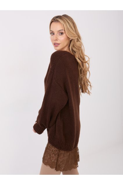 Dámsky sveter farba Tmavo-hnedá kód IN-SW-33681.05P (Farba Tmavo-hnedá, Veľkosť ONE SIZE)