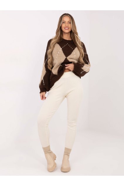 Dámsky sveter farba Hnedá kód MI-SW-WM295.15 (Farba Hnedá, Veľkosť ONE SIZE)