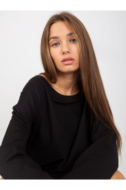 Dámska čierna športová mikina dlha VI-BL-095.71P (Farba Okrová, Veľkosť ONE SIZE)