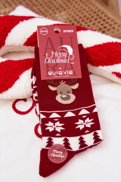 Pánske ponožky  červené kód sk.40867/sf3059 / (Veľkosť 43-46)