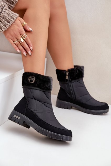 Dámské Módní zateplené sněhule Progress PROGJ-21-13 Černé (Veľkosť 37)