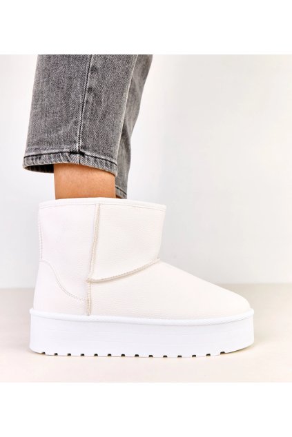 Biele nízke snehule na platforme z ekokože Reinol C2067-2 WHITE 38 - GM (Veľkosť 38)