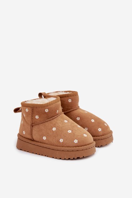 Detské snehule zdobené kvetmi camel gracina / 20406-2B/3B CAMEL (Veľkosť 26)