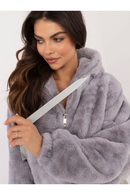 Dámska Bunda farba Sivá kód TW-KR-BI-G230111.55P (Farba Sivá, Veľkosť ONE SIZE)