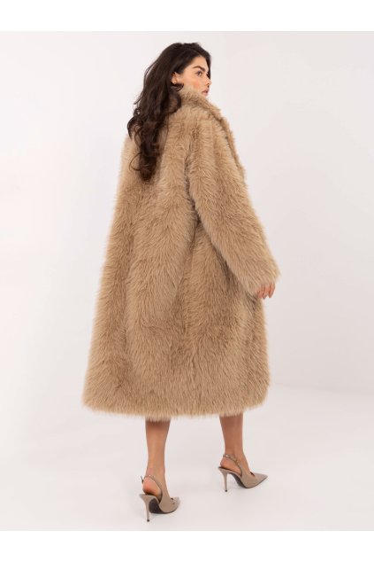 Dámsky kabát farba béžová kód IF-PL-G230132.98P : na temu obdobie Jeseň / zima (Farba Béžová, Veľkosť ONE SIZE)