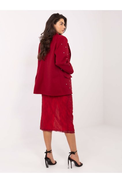 Dámske sako farba Bordová kód IT-MA-18365.97 (Farba Bordová, Veľkosť ONE SIZE)