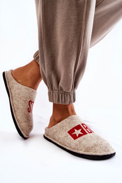 Domáca papuče big star kk276021 béžové / KK276021 BEŻOWE (Veľkosť 36)