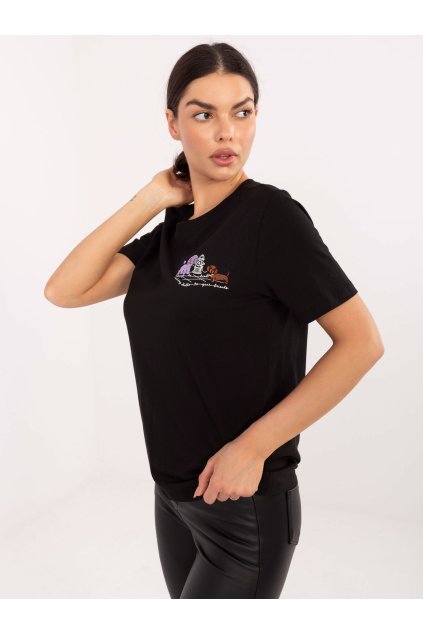 Dámske s aplikáciou čierna D12022M02844A (Farba Čierna, Veľkosť L)