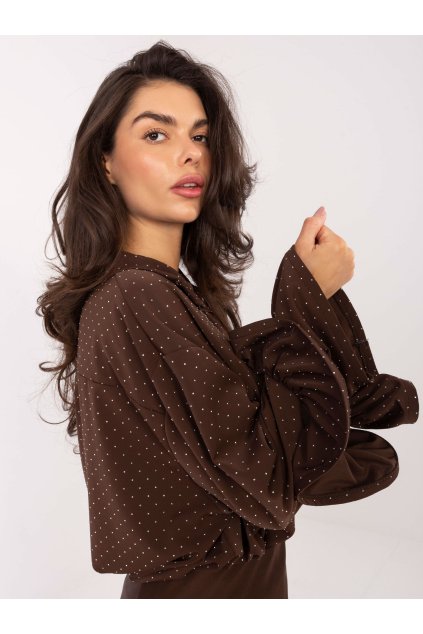 Dámske Košeľa farba Hnedá kód IT-KS-8381-1.64 (Farba Hnedá, Veľkosť ONE SIZE)